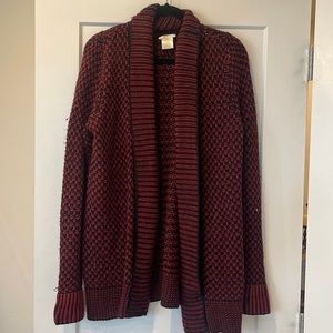 Cozy Cardigan- Garnet and Black